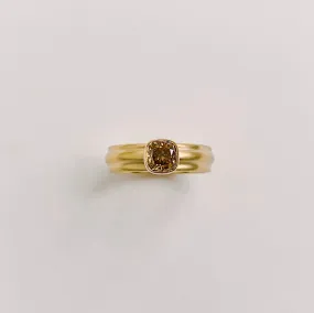 18k Royal, Wide Column Solitaire, with Fancy Deep Brown .79ct Argyle Diamond