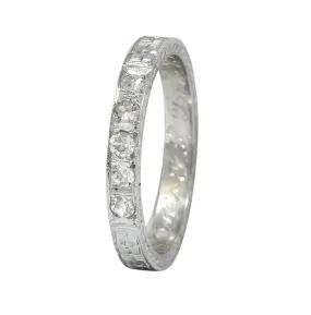 1920's Art Deco Diamond 18 Karat White Gold Orange Blossom Band Ring