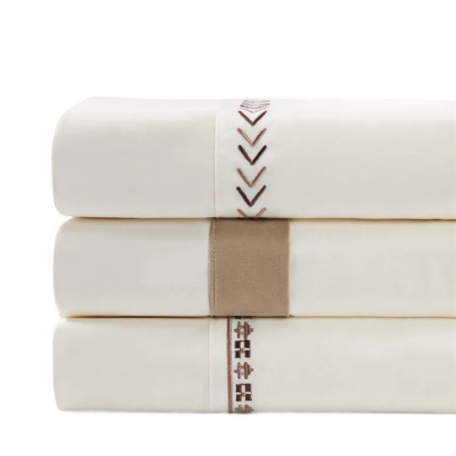 350TC Cream Sheet Set with Tan Flange
