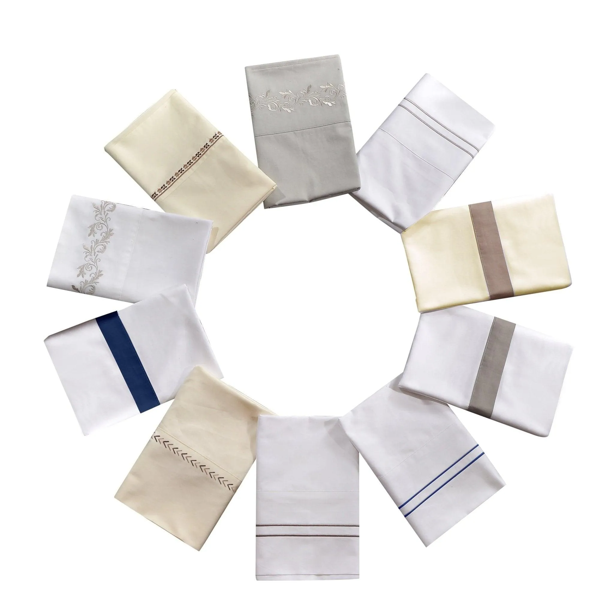 350TC Cream Sheet Set with Tan Flange