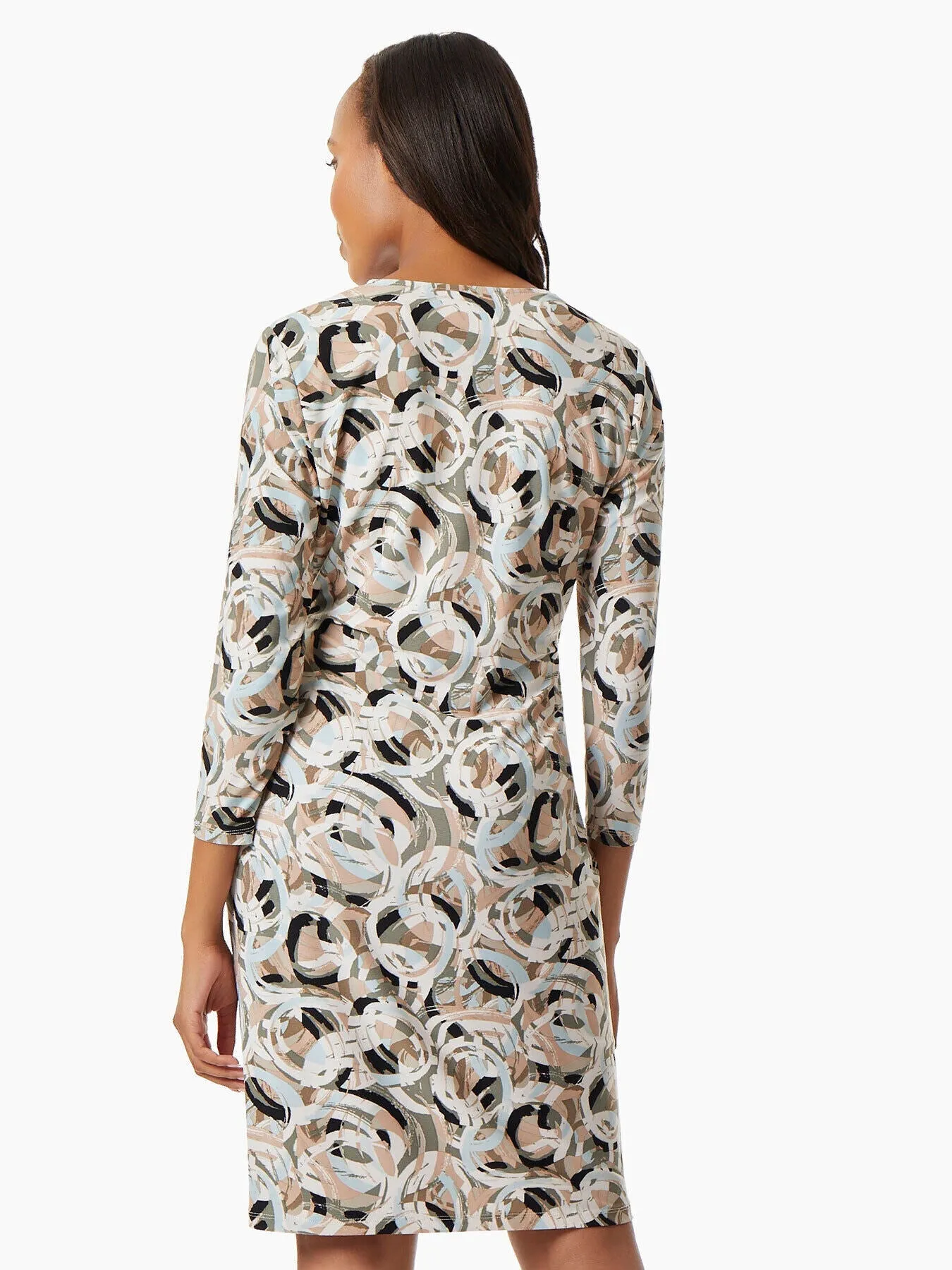 Abstract Print Wrap Dress