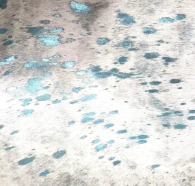 Acid Wash Baby Blue on White Cowhide
