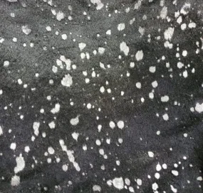 Acid Wash Silver on Black Cowhide