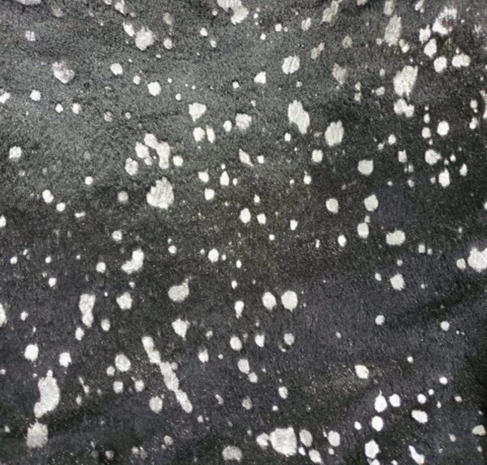 Acid Wash Silver on Black Cowhide
