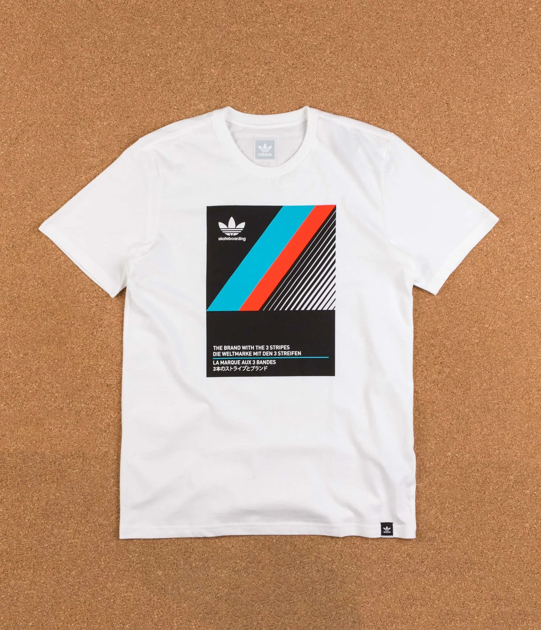 Adidas VHS Block T-Shirt - White / Black / Energy Blue / Energy