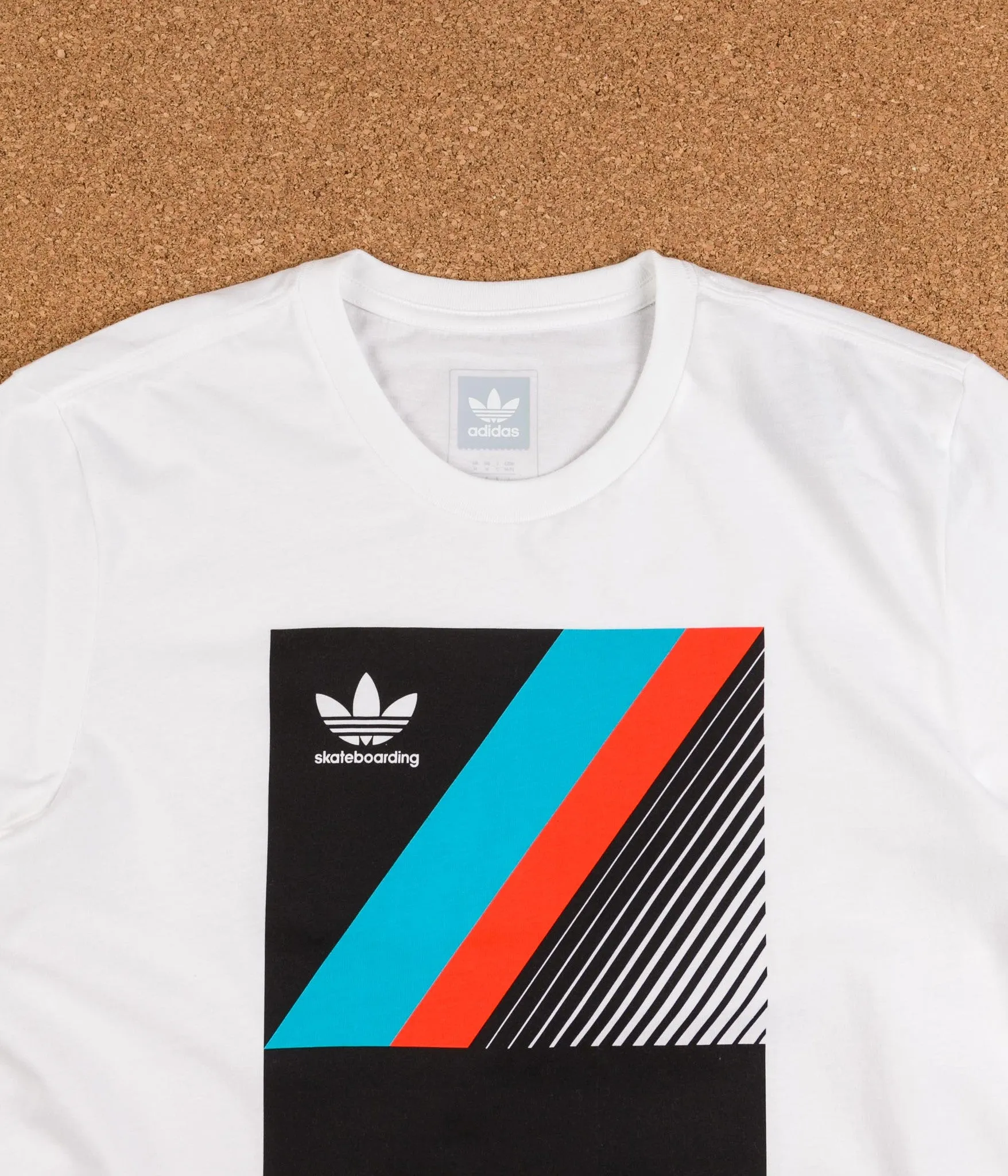 Adidas VHS Block T-Shirt - White / Black / Energy Blue / Energy