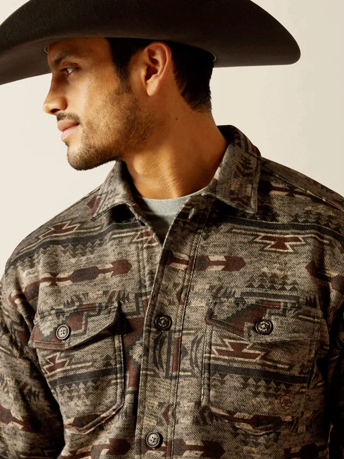 Ariat 10052781 Mens Caldwell Printed Shirt Jacket Brindle