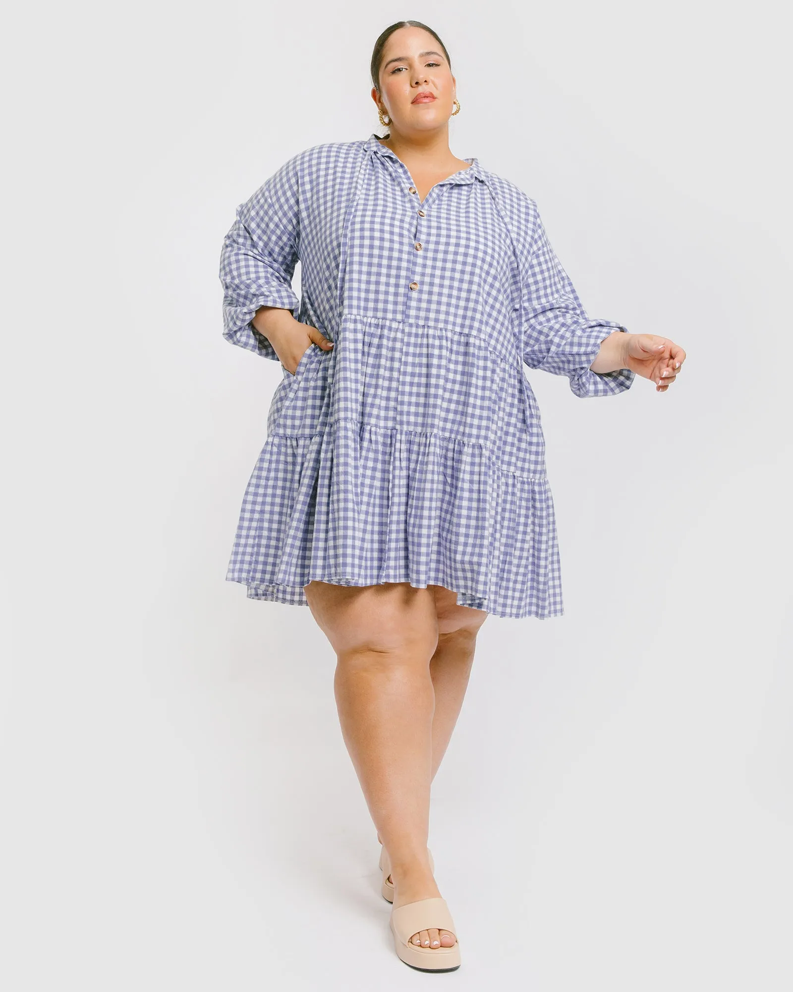 Avalon Smock Dress | Blue Gingham