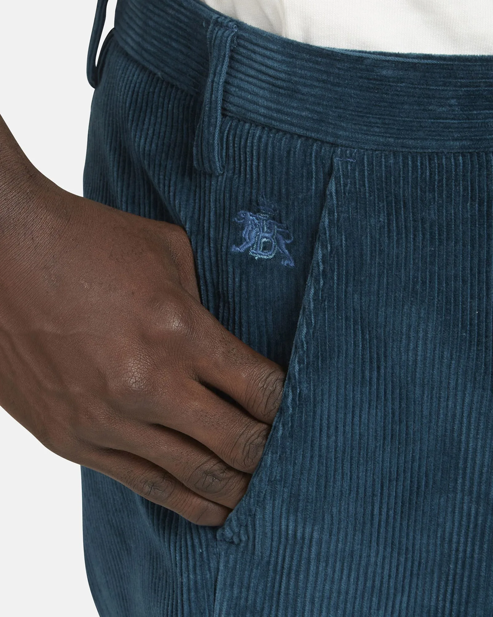 Baracuta Regular Fit Mens Cord Pant - Peacock Blue