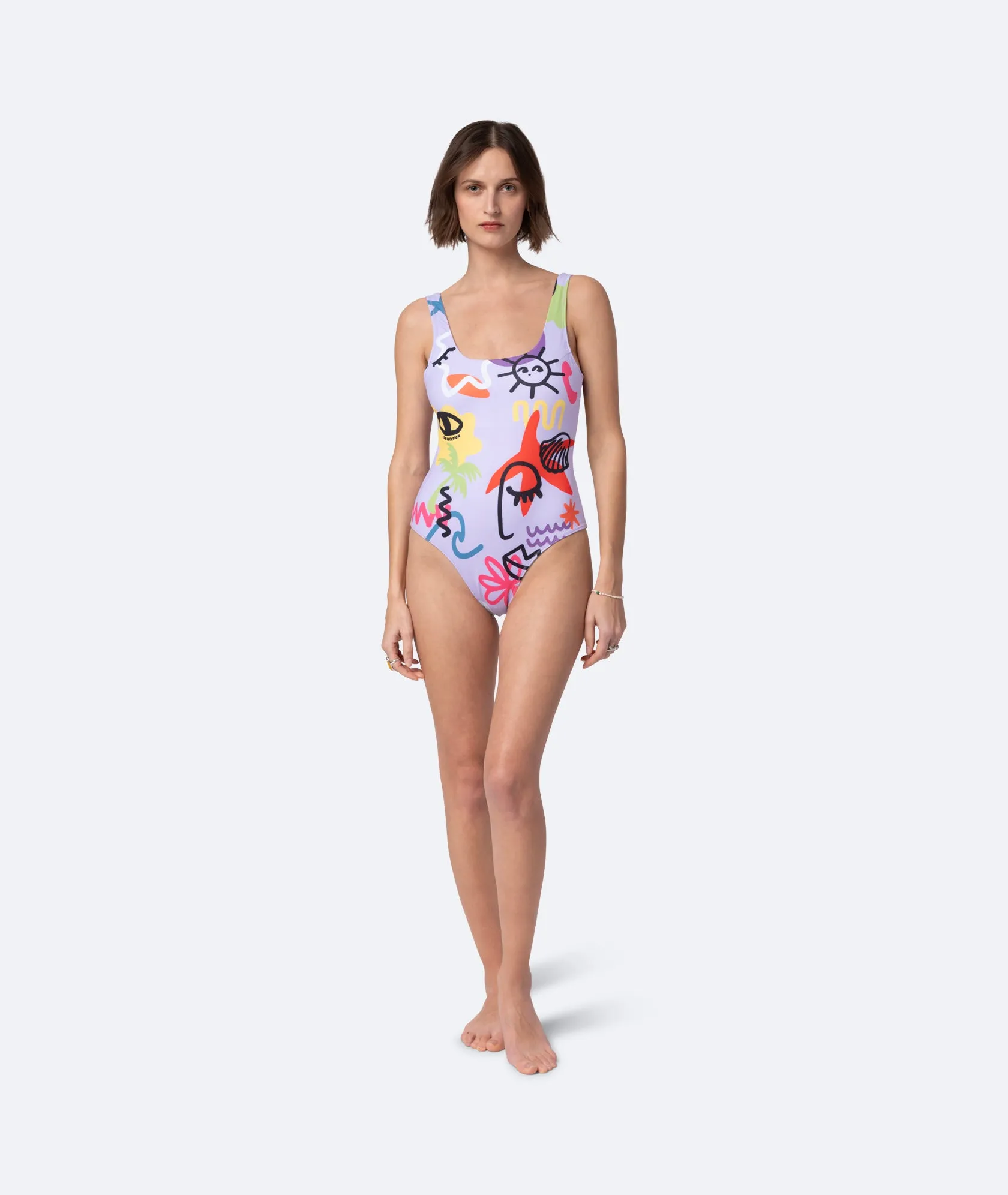 Bathing Suit Scribbles - Light Purple
