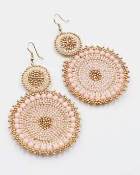Beaded Double Layered Drop Earrings