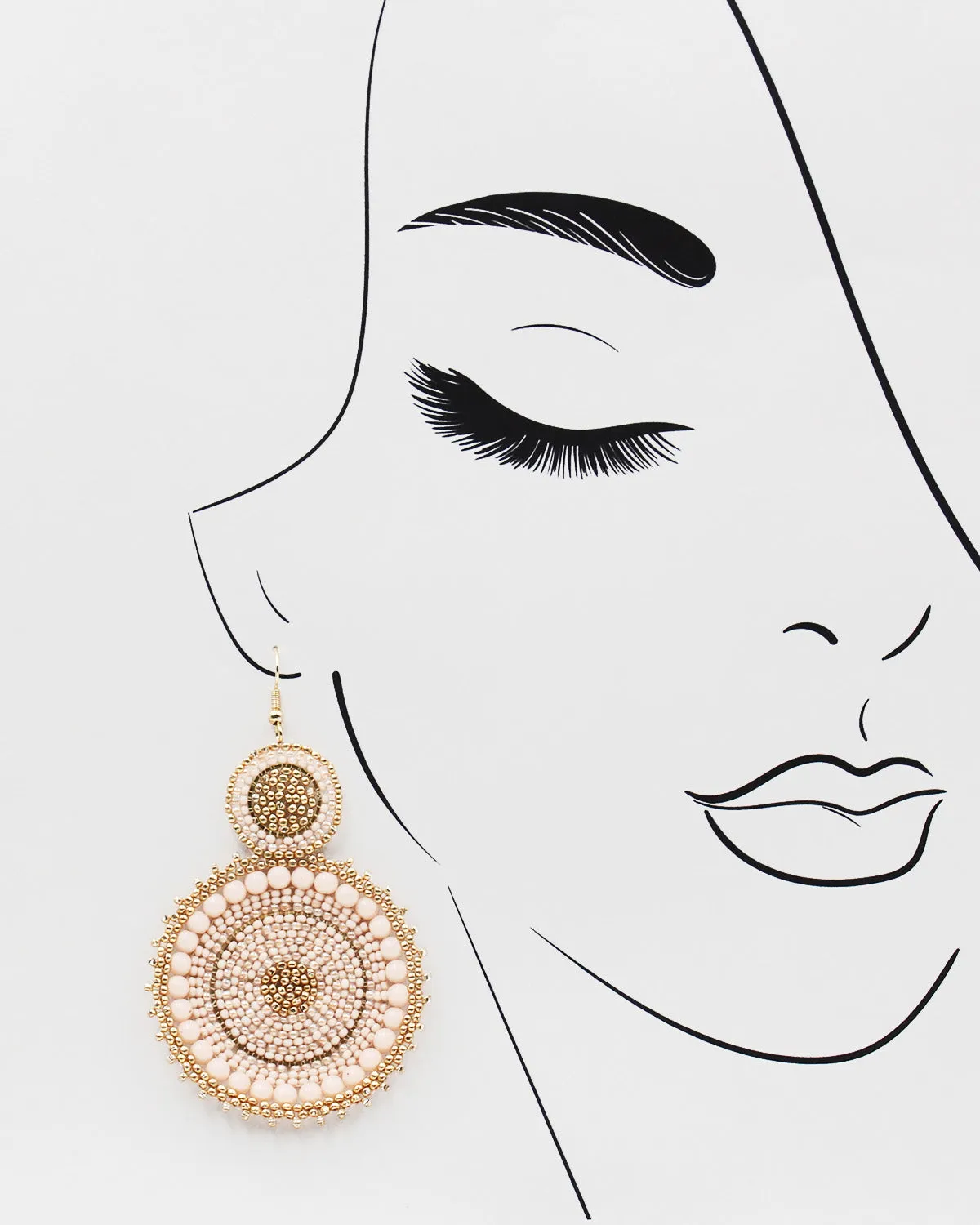 Beaded Double Layered Drop Earrings