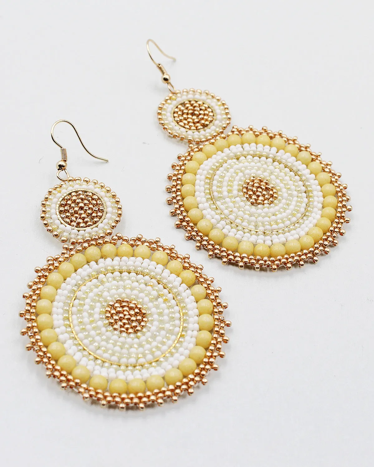 Beaded Double Layered Drop Earrings