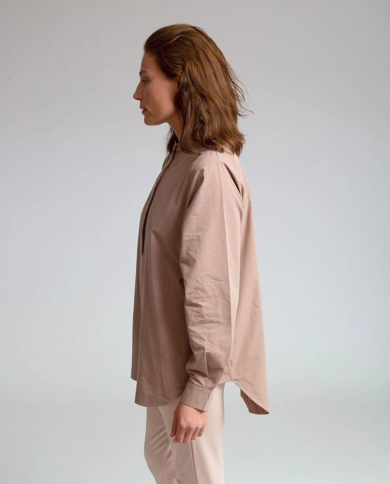 Beckie Organic Cotton Shirt In Mocha