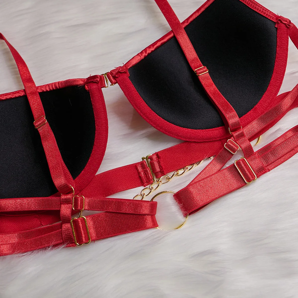 BerriesJam - 3-Piece Gothic Sensual Chain Decorated Gothic Erotic Set
