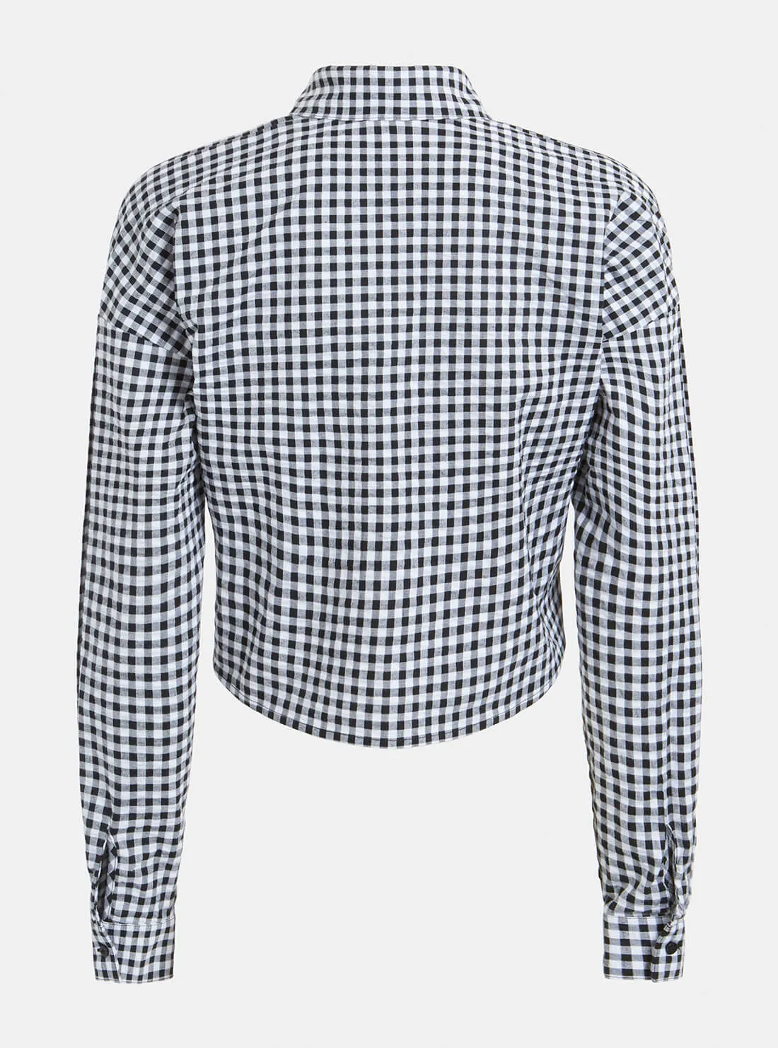 Black Gingham Savina Tie Shirt