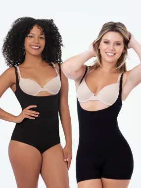 Bundle Shapermint Essentials - 1 Open-Bust Shaper Bodysuit Shaper Short   1 Open-Bust Bodysuit Shaper Panty