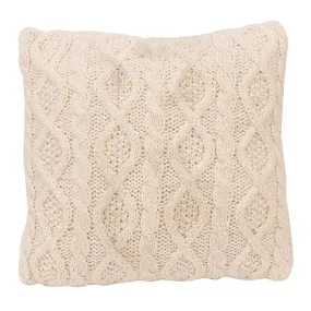 Cable Knit Throw Pillow in Cream