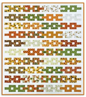 Chain Links 66" x 79"" Fully Finished Sample Quilt - Shades of the Season