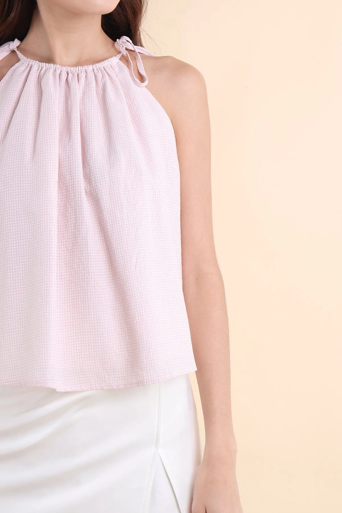 CHATEAU GINGHAM TOP IN PINK