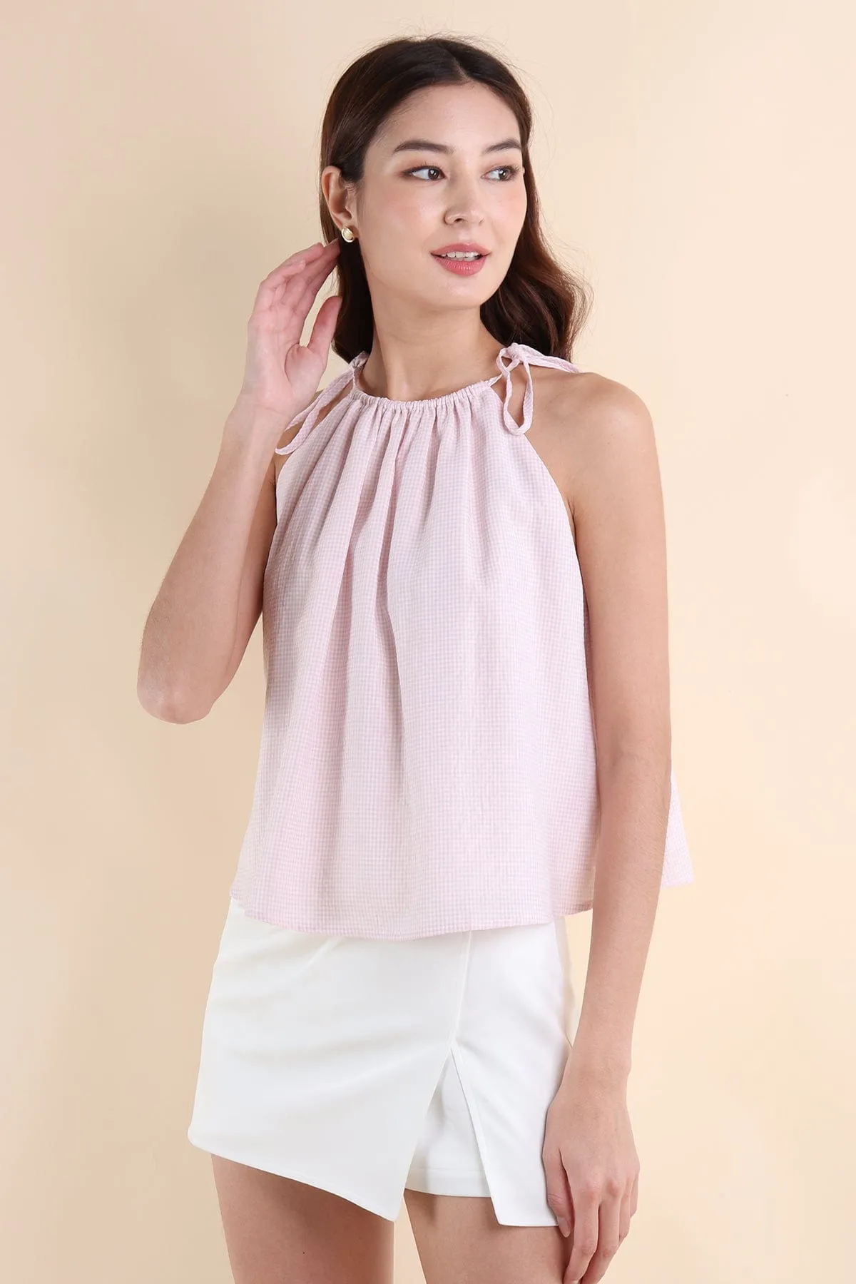 CHATEAU GINGHAM TOP IN PINK