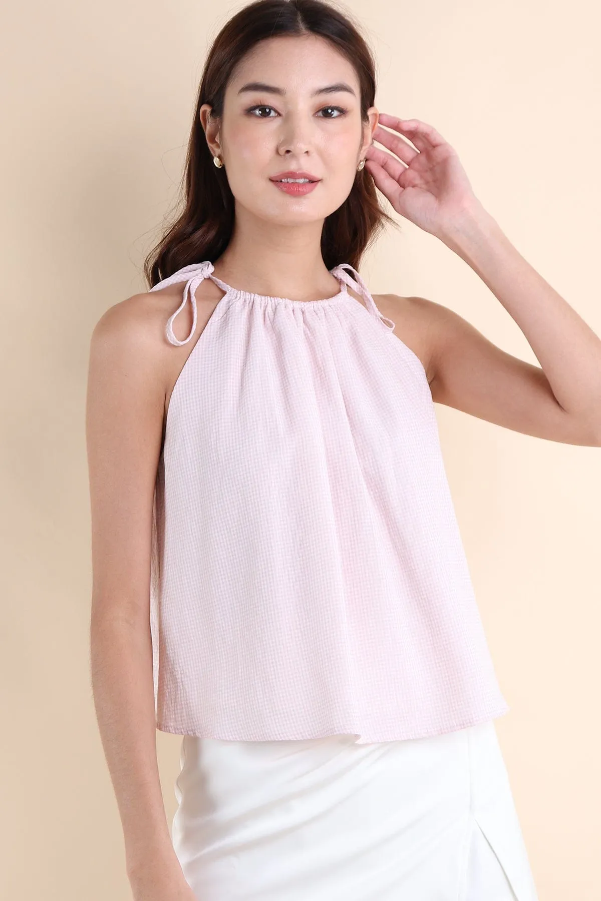 CHATEAU GINGHAM TOP IN PINK