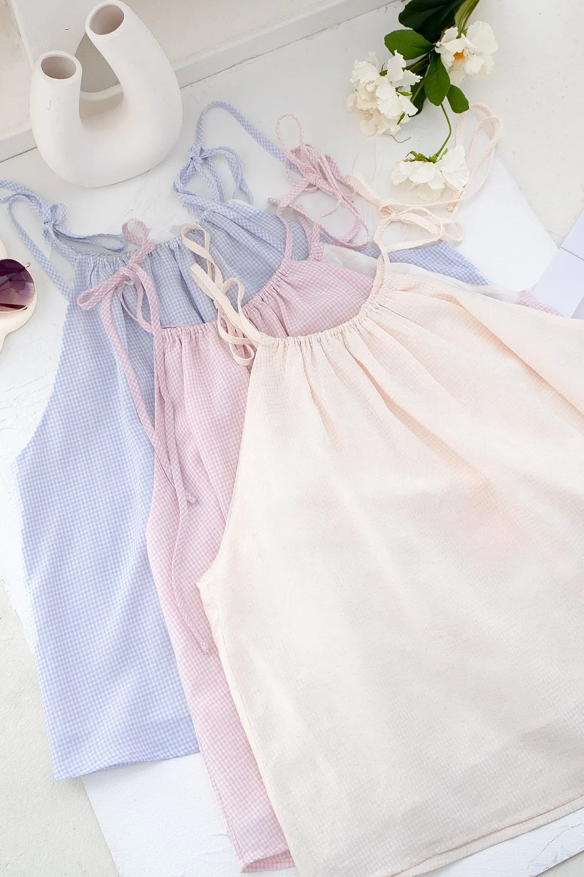 CHATEAU GINGHAM TOP IN PINK