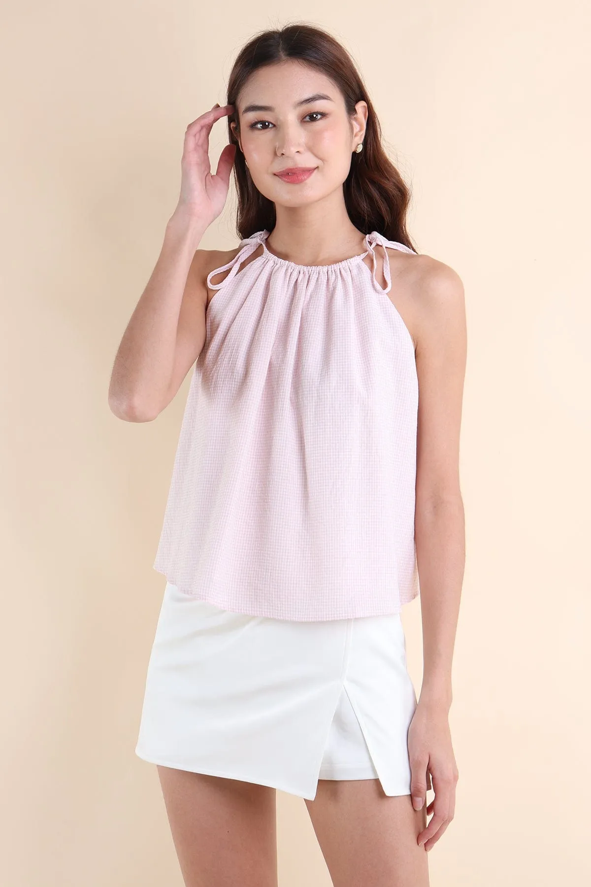 CHATEAU GINGHAM TOP IN PINK