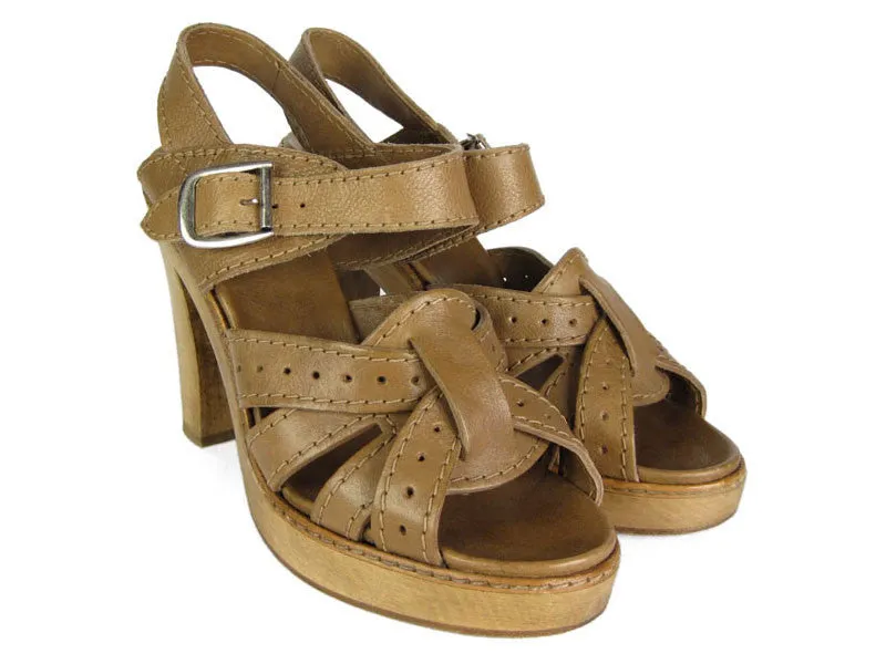 Chloé  Brown Platform Sandals