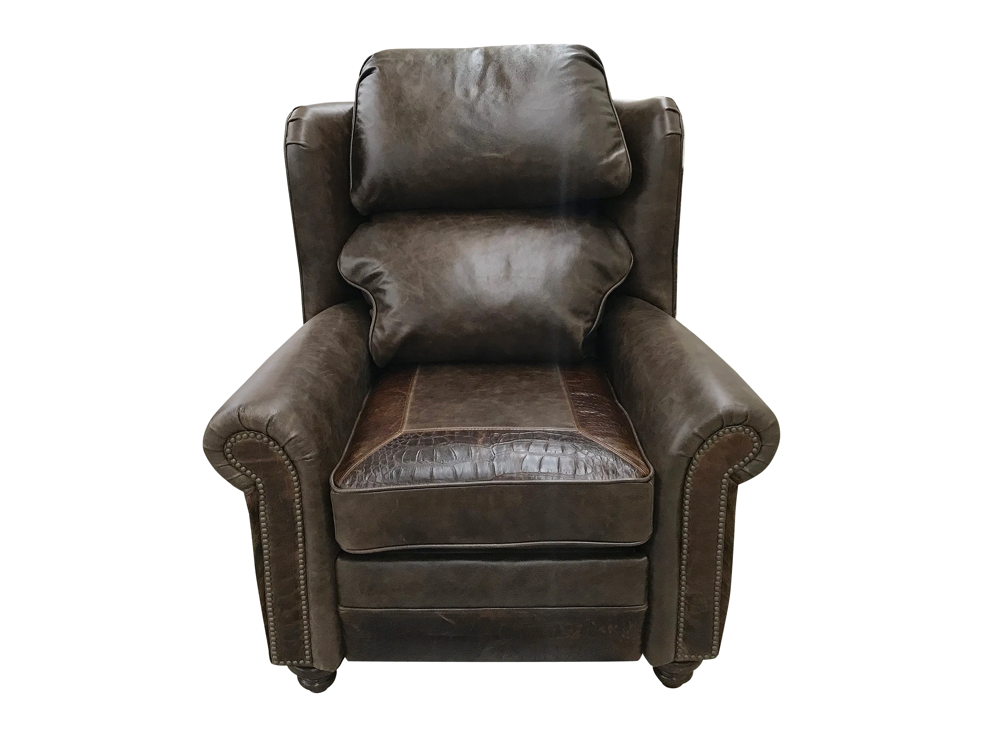 Coburn II Oversized Wingback Western Leather Recliner