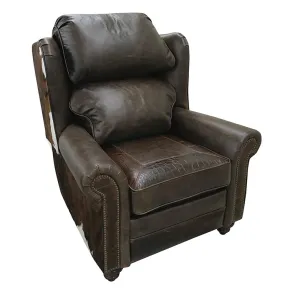 Coburn II Oversized Wingback Western Leather Recliner