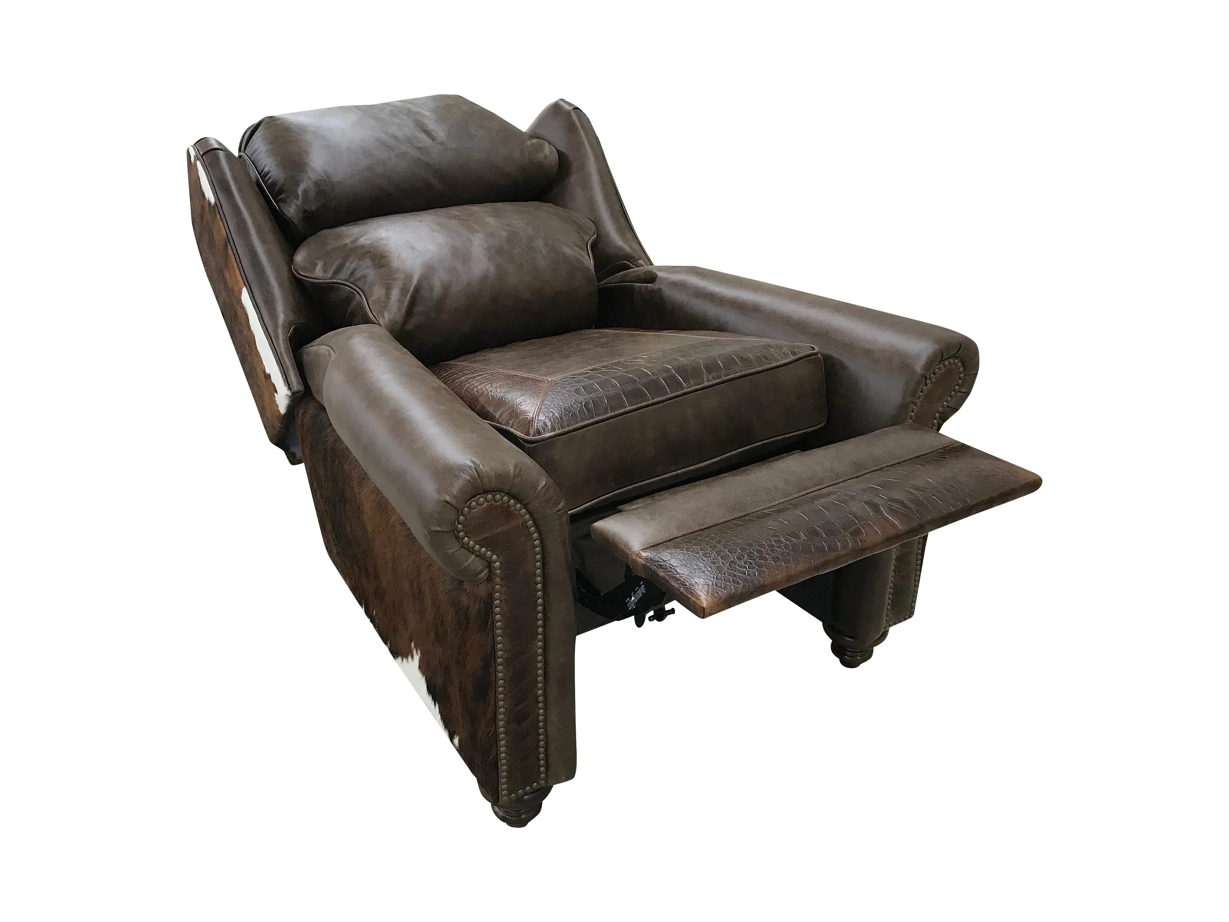 Coburn II Oversized Wingback Western Leather Recliner