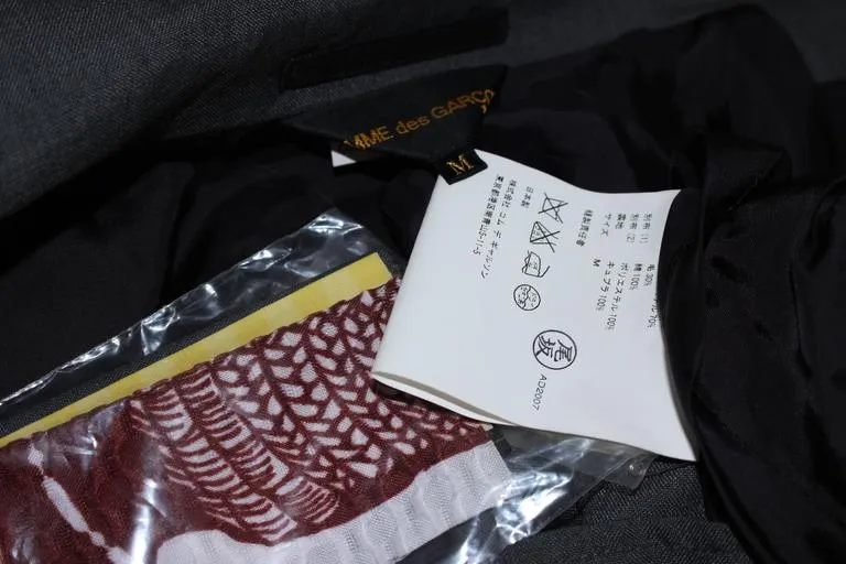 COMME DES GARÇONS Double Breasted Jacket with Bag Pockets M