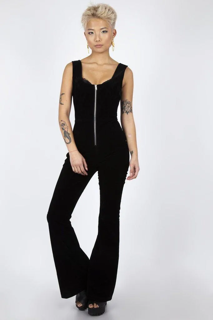 Cord Progression Flare Jumpsuit