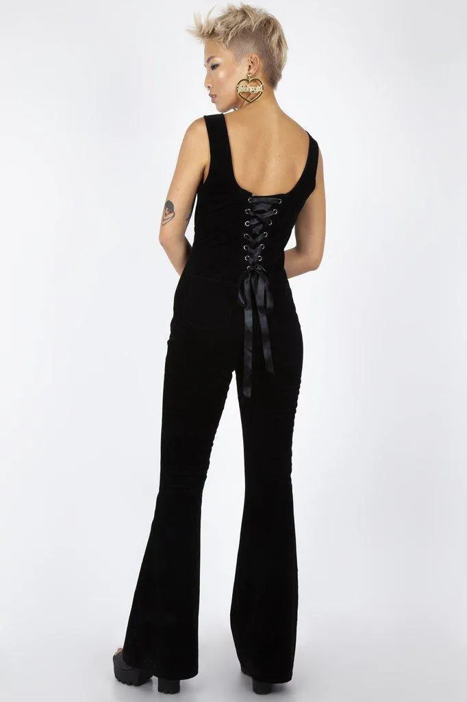 Cord Progression Flare Jumpsuit