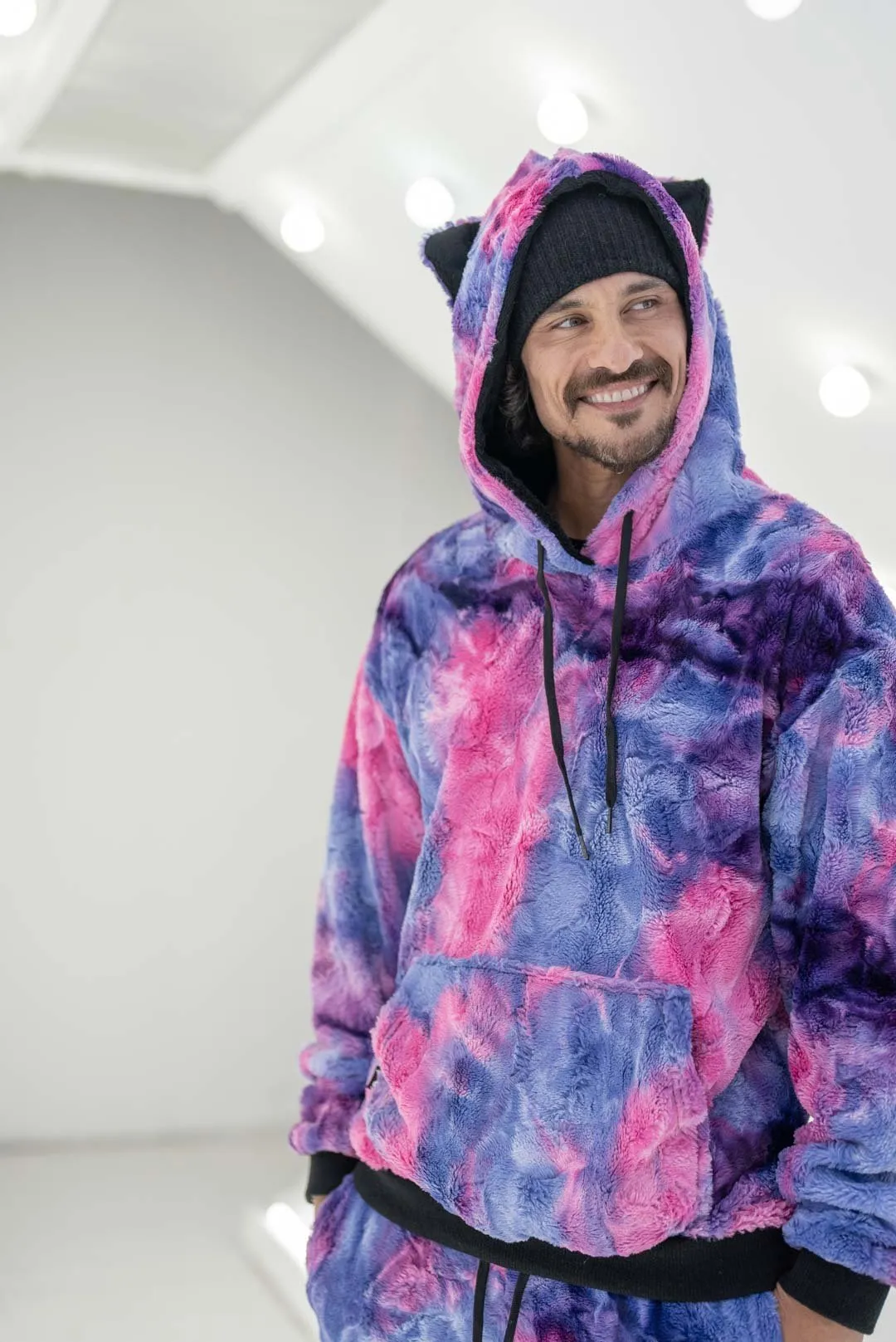 Cotton Candy Cat Classic ULTRA SOFT Faux Fur Hoodie | Men's