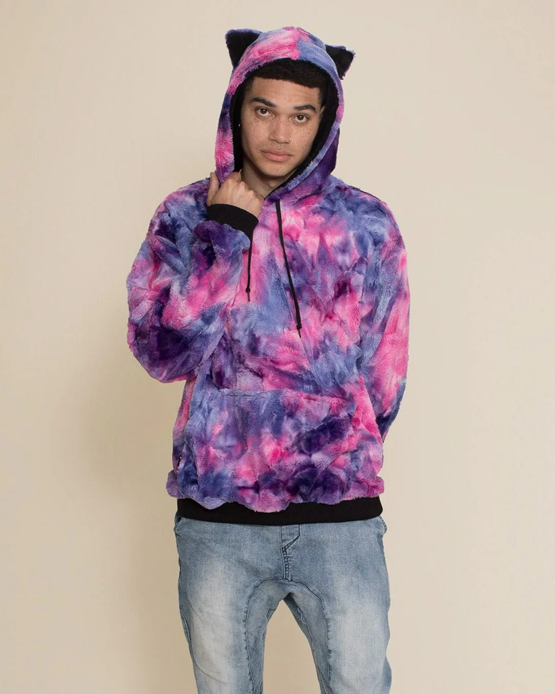 Cotton Candy Cat Classic ULTRA SOFT Faux Fur Hoodie | Men's