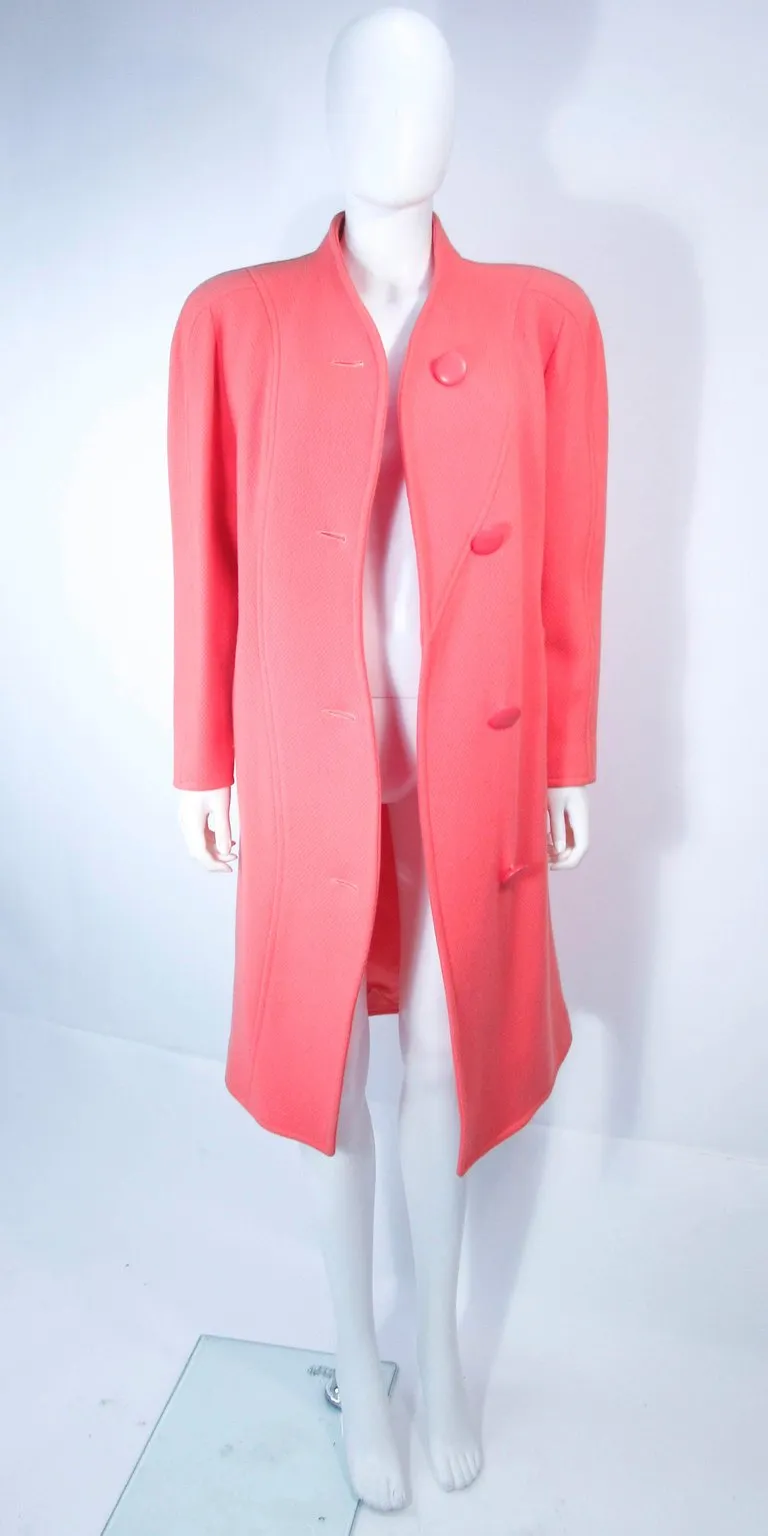 COURREGES Peach Coral Wool Coat Size 40
