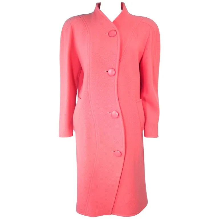 COURREGES Peach Coral Wool Coat Size 40