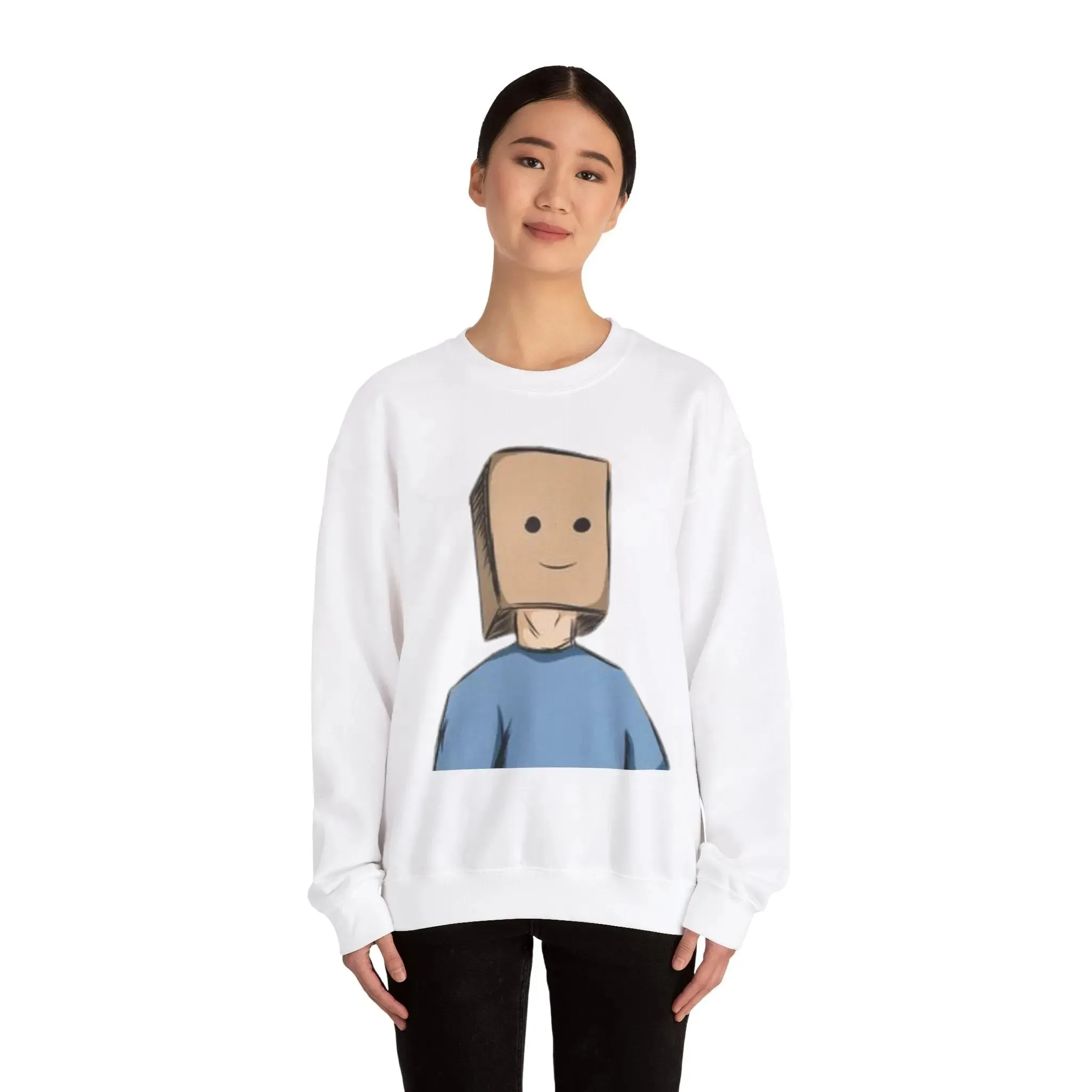 Cute Cartoon Baghead MENS and women Crewneck Sweatshirt - Cozy and Fun Outfit
