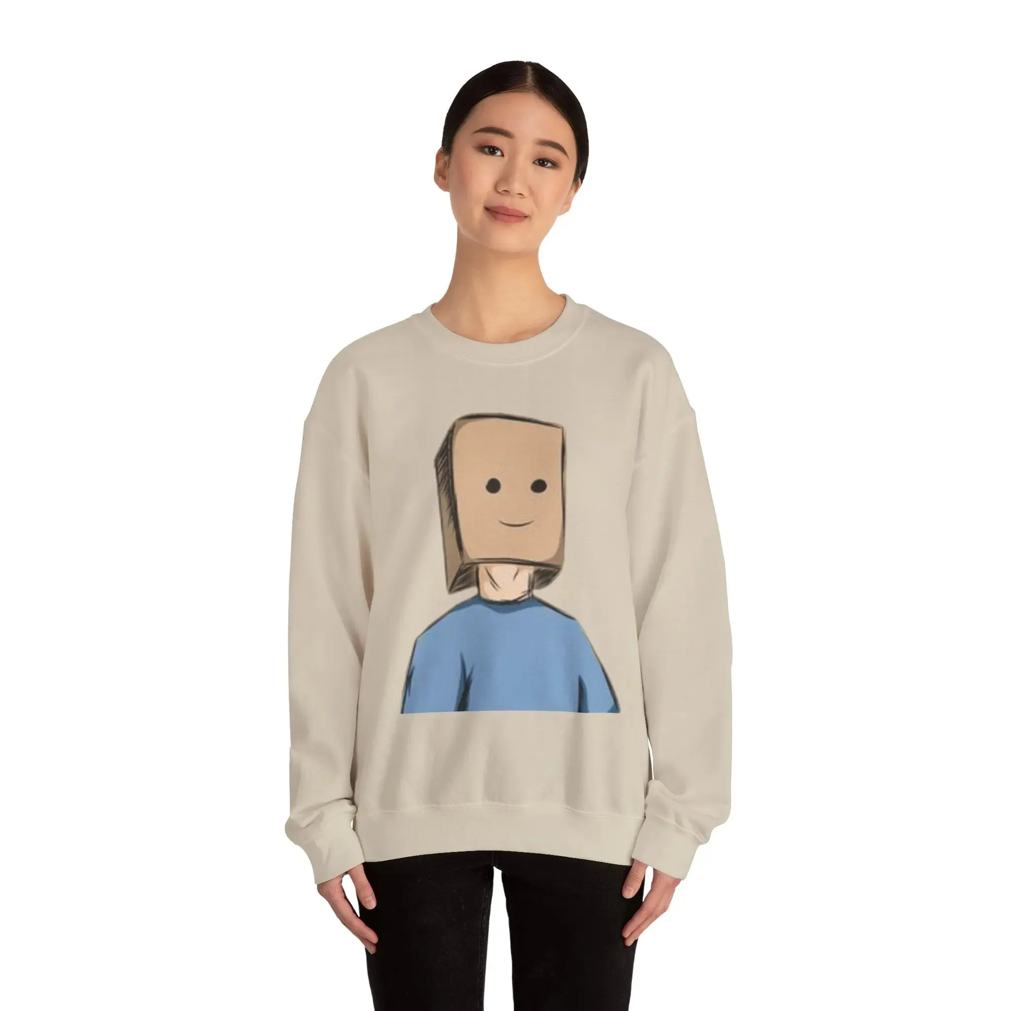 Cute Cartoon Baghead MENS and women Crewneck Sweatshirt - Cozy and Fun Outfit