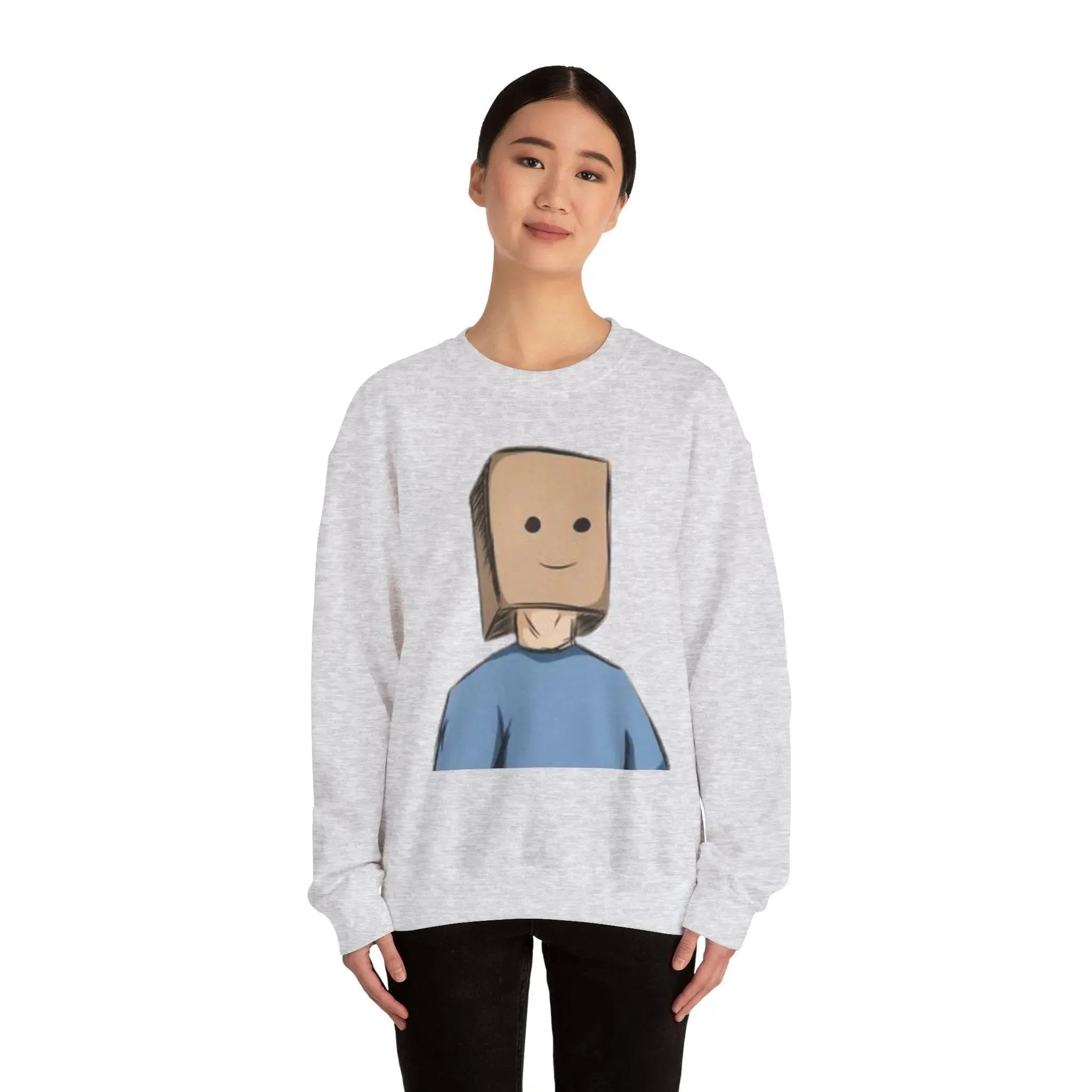 Cute Cartoon Baghead MENS and women Crewneck Sweatshirt - Cozy and Fun Outfit
