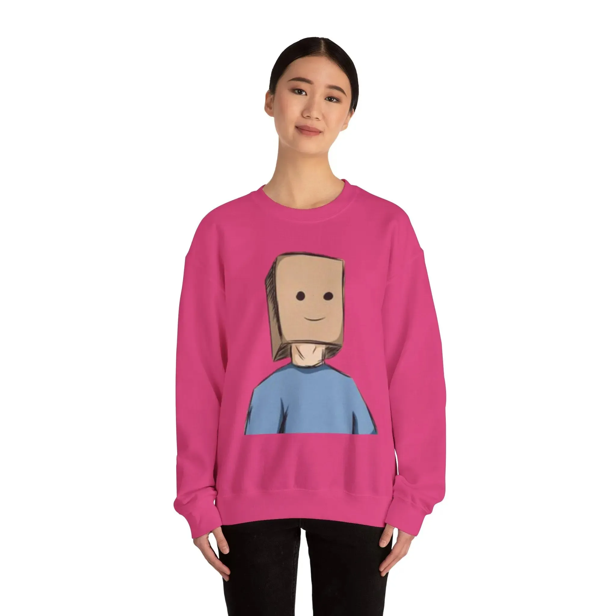 Cute Cartoon Baghead MENS and women Crewneck Sweatshirt - Cozy and Fun Outfit