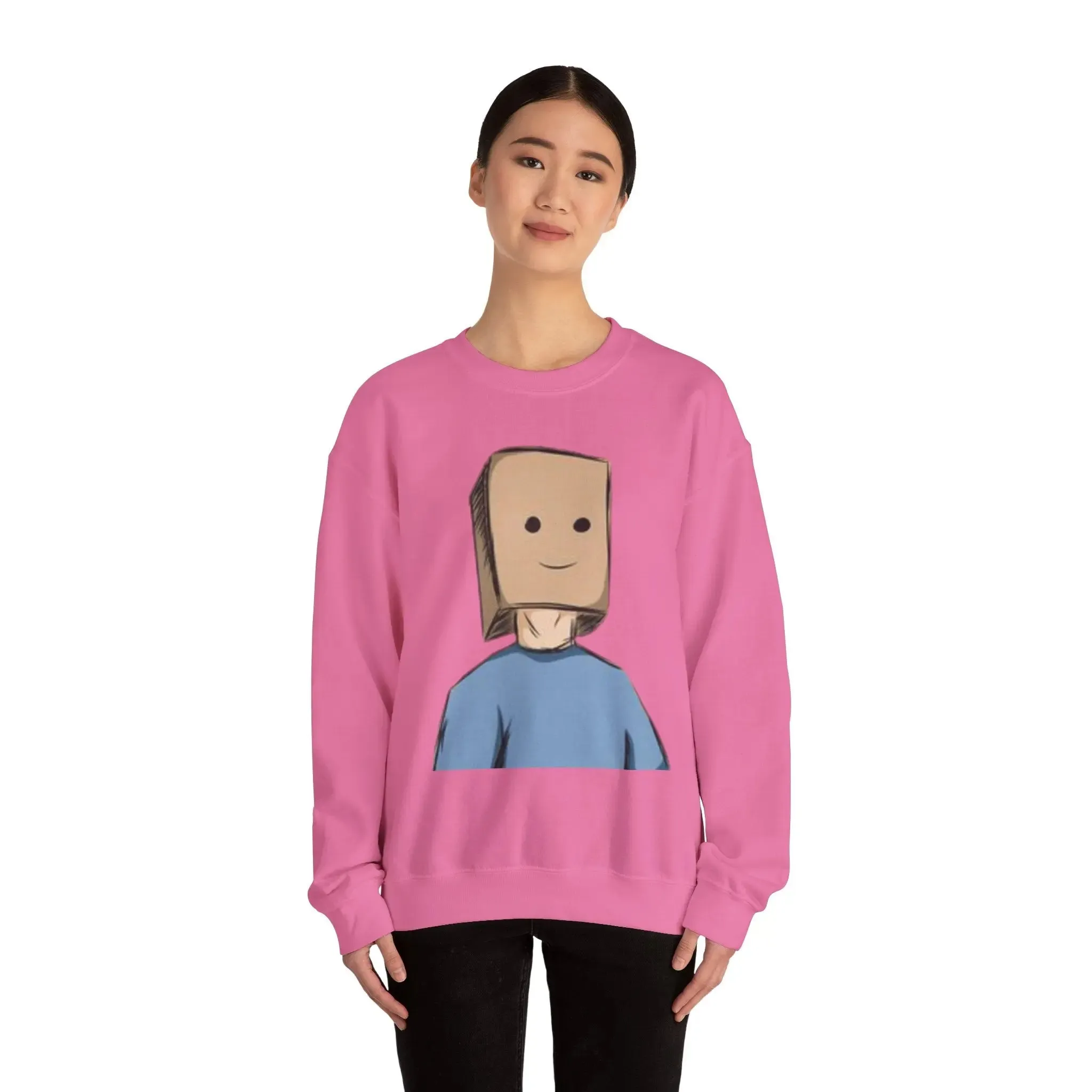 Cute Cartoon Baghead MENS and women Crewneck Sweatshirt - Cozy and Fun Outfit