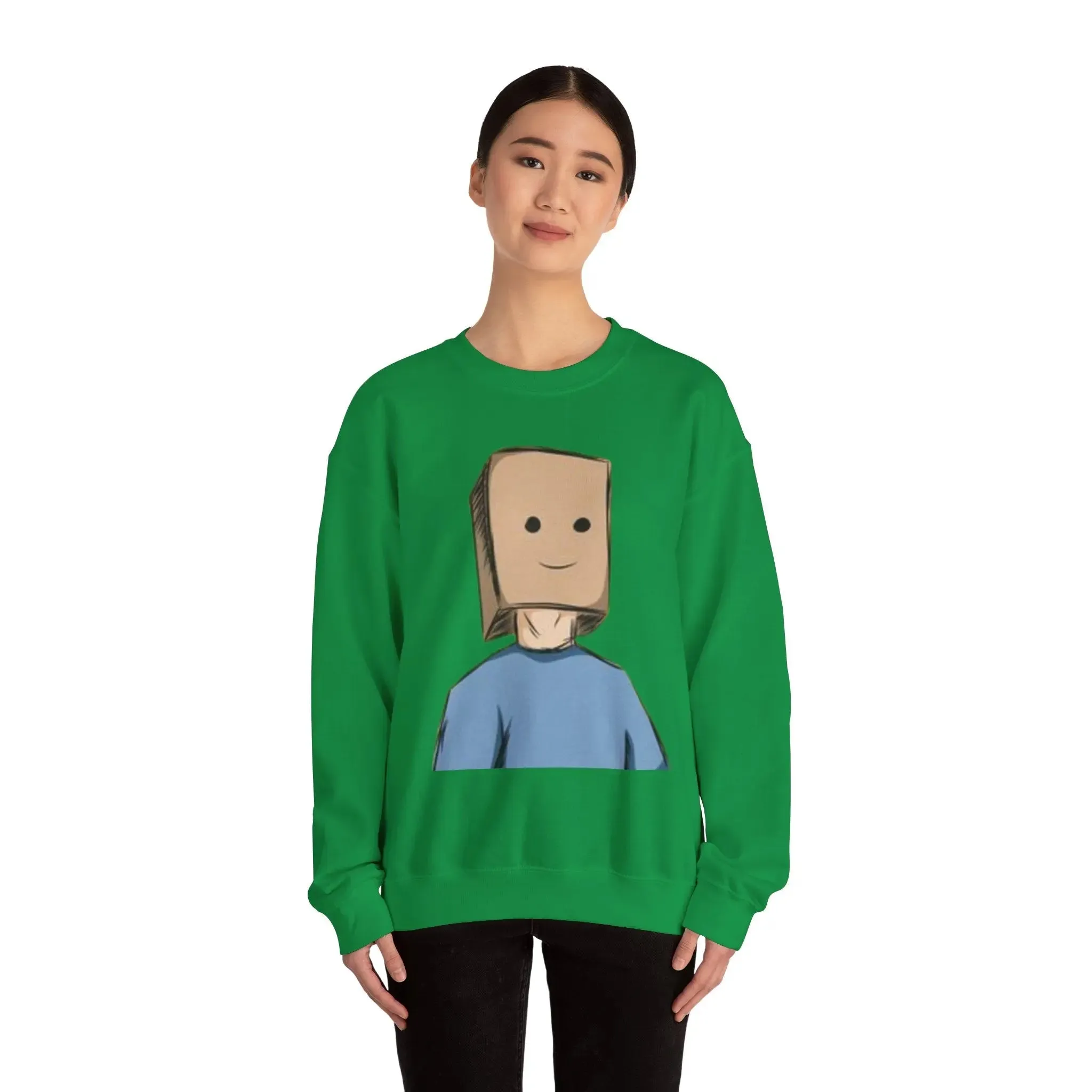 Cute Cartoon Baghead MENS and women Crewneck Sweatshirt - Cozy and Fun Outfit