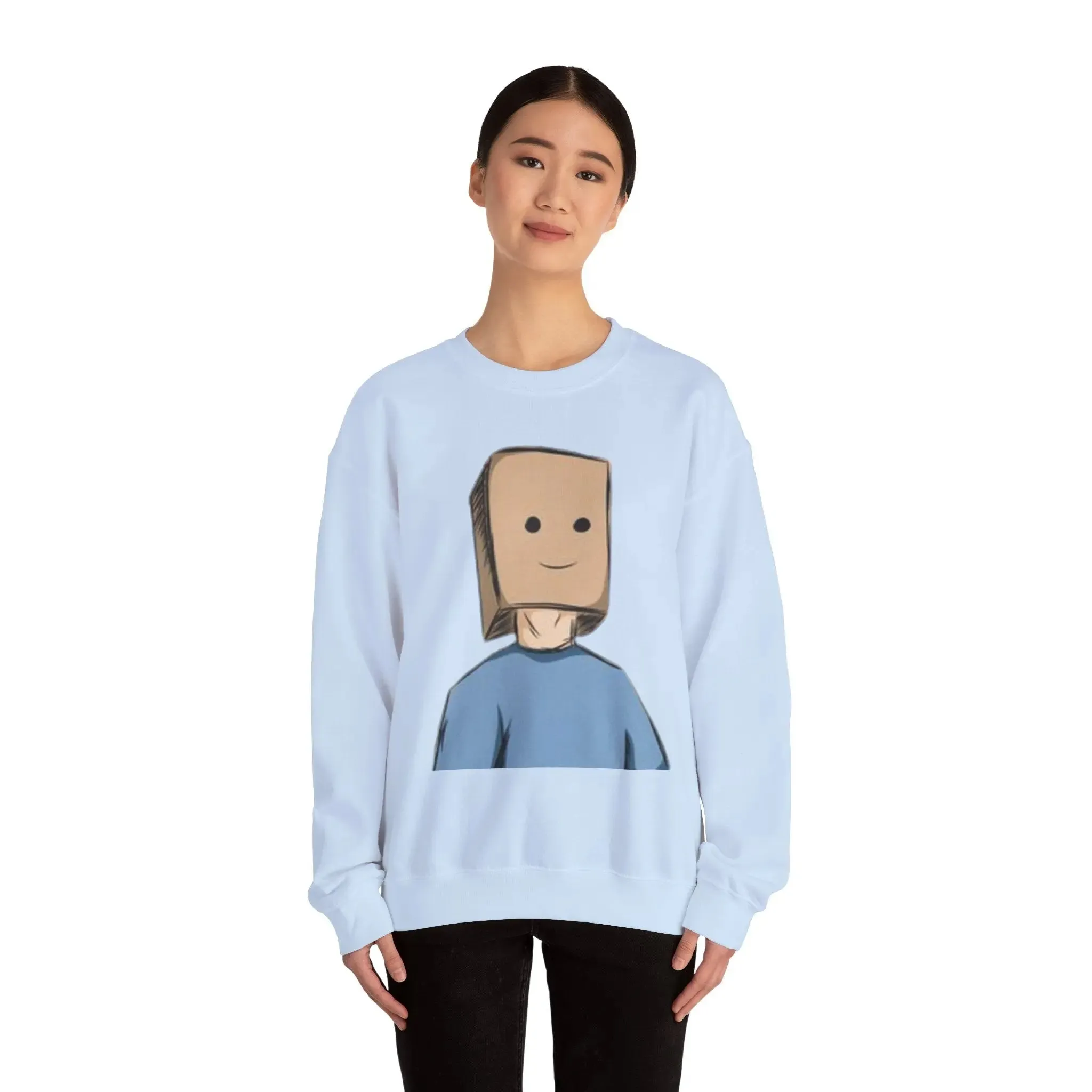 Cute Cartoon Baghead MENS and women Crewneck Sweatshirt - Cozy and Fun Outfit