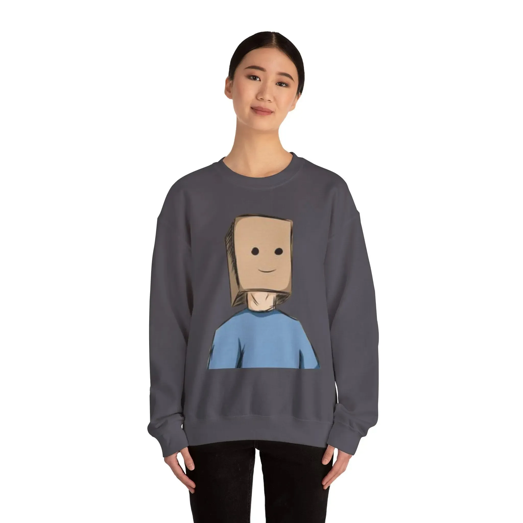 Cute Cartoon Baghead MENS and women Crewneck Sweatshirt - Cozy and Fun Outfit