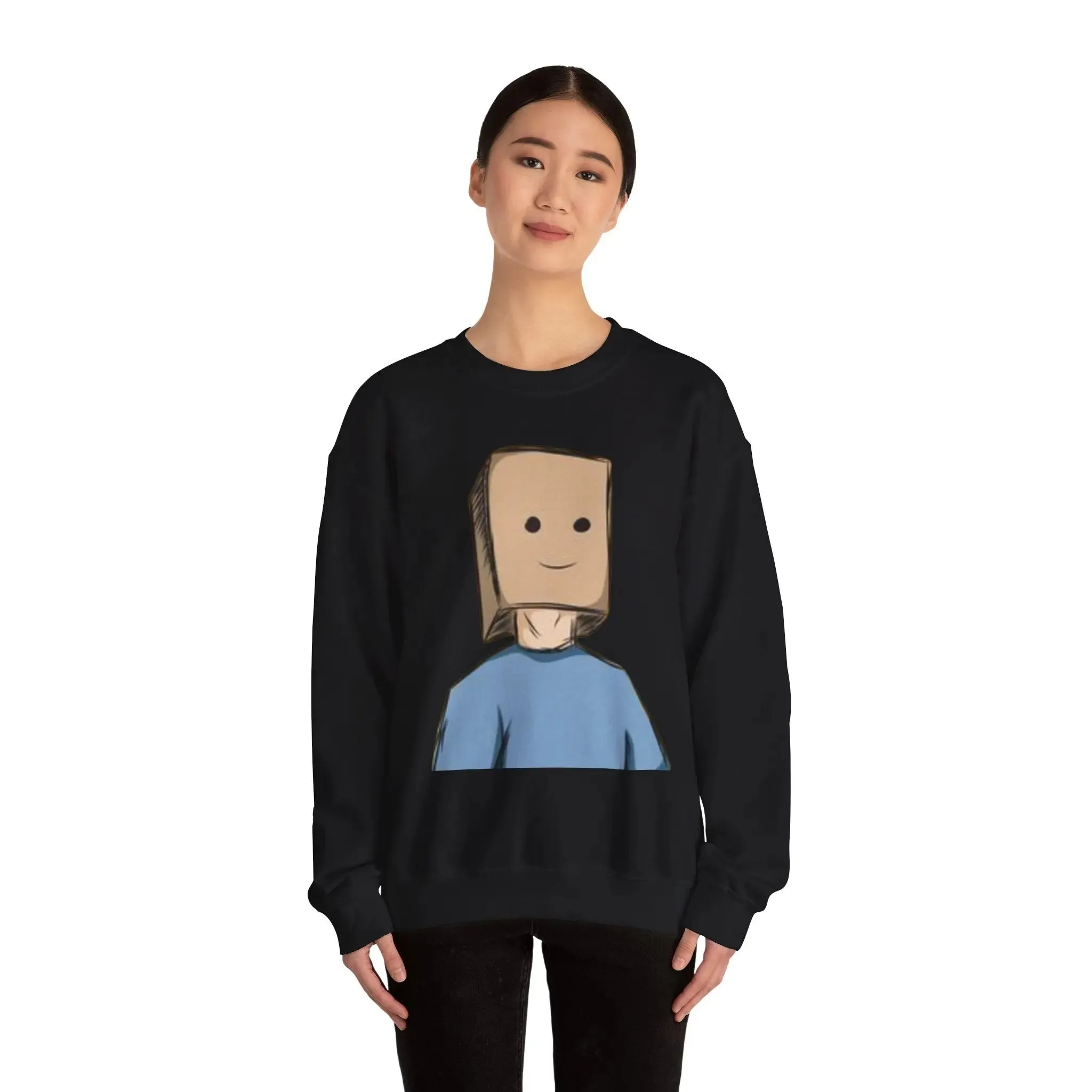 Cute Cartoon Baghead MENS and women Crewneck Sweatshirt - Cozy and Fun Outfit