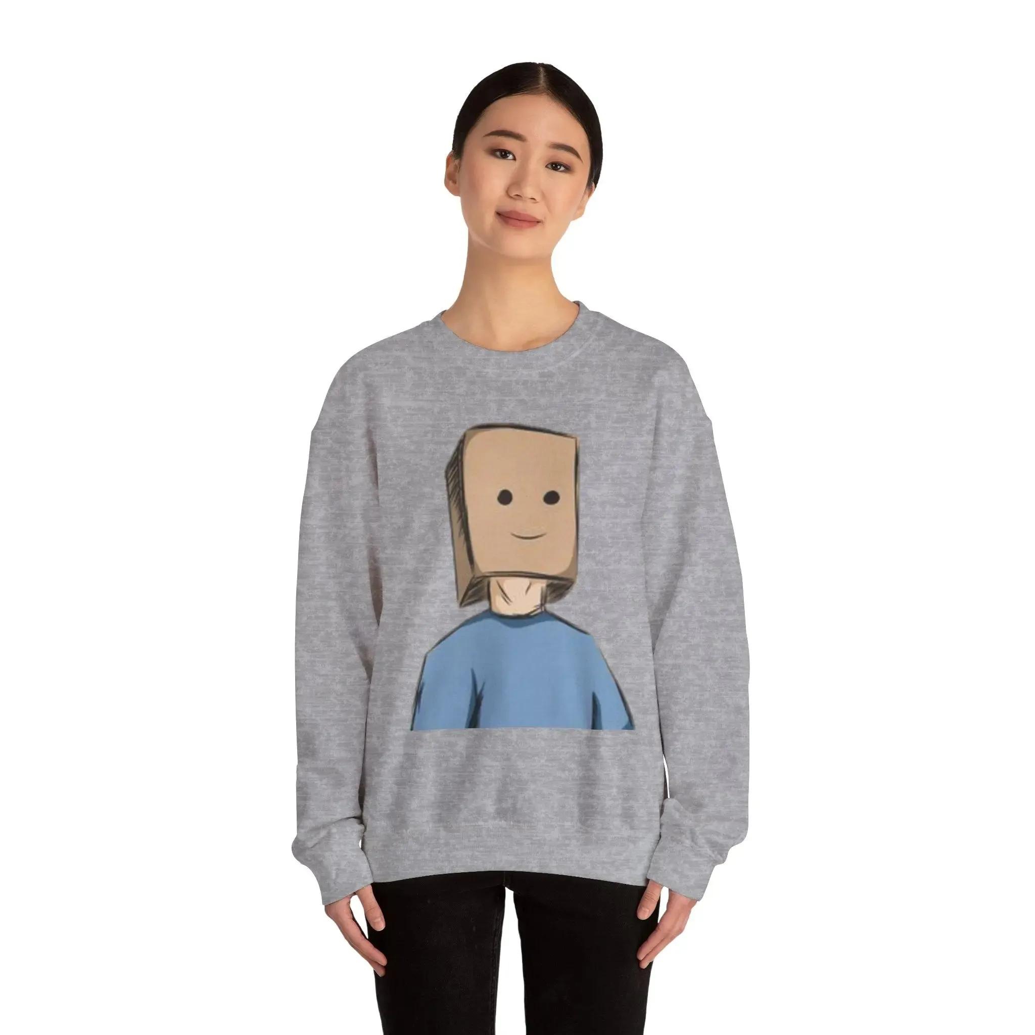 Cute Cartoon Baghead MENS and women Crewneck Sweatshirt - Cozy and Fun Outfit