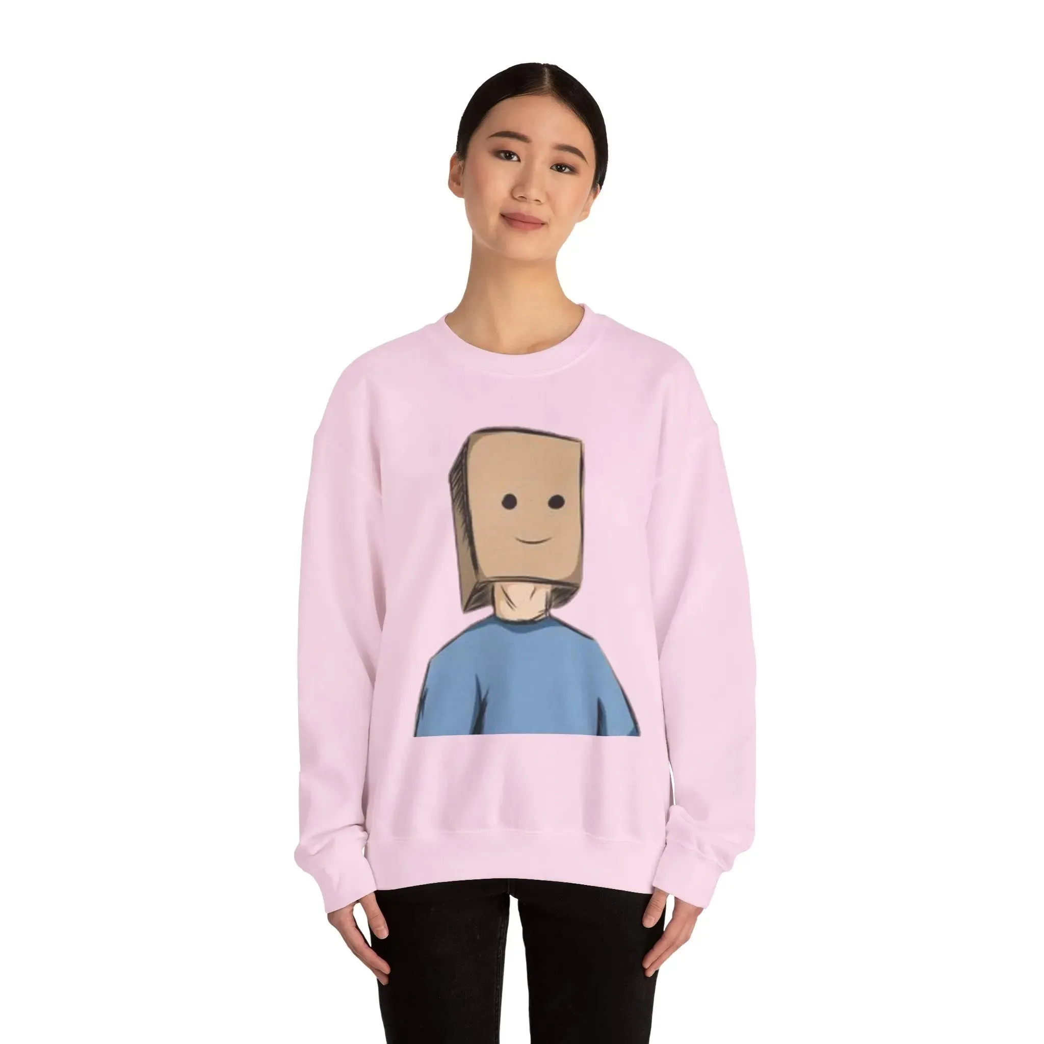 Cute Cartoon Baghead MENS and women Crewneck Sweatshirt - Cozy and Fun Outfit